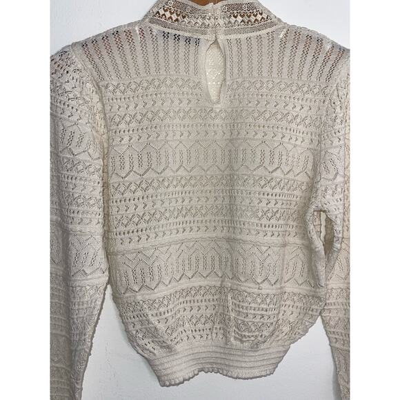 Zara Beige Knit Long Sleeve CropTop Size:S Pre-Loved - Picture 6 of 13